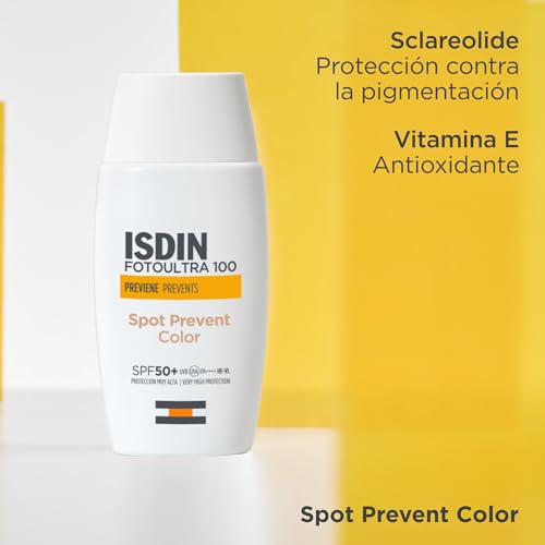Miniatura 7 de ISDIN Fotoultra 100 Fotoultra Spot Prevent Color SPF 50+ Protector Solar Facial Con Color Que Ayuda A Prevenir Manchas Solares Con Alta Protección UVB/UVA, Protege, Previene Y Unifica El Tono -50 ml