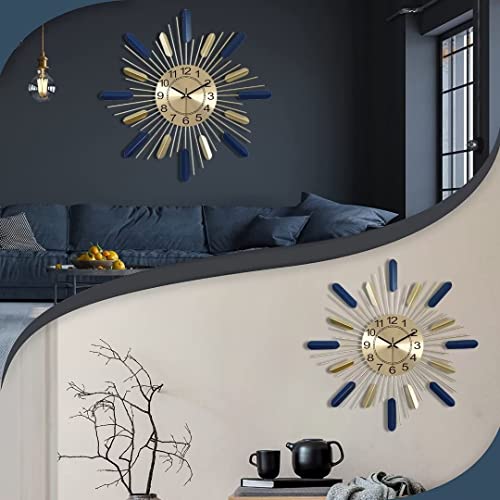 Xyfzrl Mid Century Metal Clocks Large Starburst Wall Clock 24 Inch Unique Modern Design Sunburst Clock For Living Room Bedroom Decor #TOP3