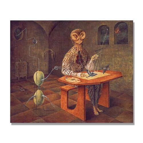 Recopilación de Impresiones sobre lienzo - 5 favoritos. 39 Réplicas de cuadros famosos - (Creación de los Pájaros) de Remedios Varo - Póster artístico para pared - Impresión Cuadros Abstracto sobre Lienzo 40x48cm Solo Lienzo