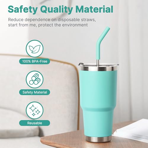 Image of Stainless Steel Straw for 30 oz YETI Tumbler, 9.5 inch Reusable Straight Straws