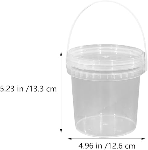 Miniatura 2 de UPKOCH 2 recipientes de plástico para almacenamiento de alimentos, cubo de helado de 32 onzas con tapa y asa, cubos de sopa transparentes,