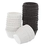 LALADEFIEE 1000 piezas Unidades Papel para Cupcakes Resistentes sin Olor Papel para Hornear Muffins Fiesta Suministros Blanco y Marrón