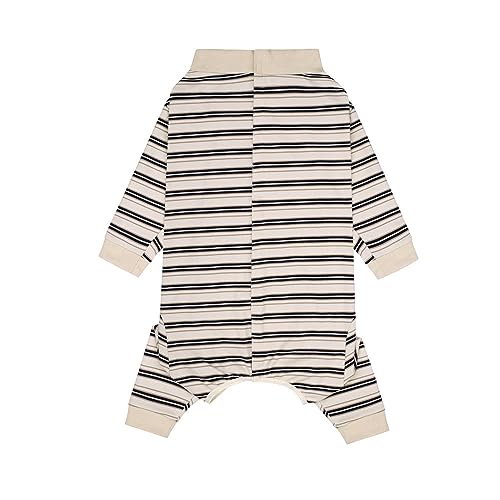 ICOUCHI 犬服 パジャマ ロンパース 春秋冬 小型犬 中型犬 大型犬 洋服 ドッグウエア つなぎ パーカー ボーダー柄 防寒 暖かい 保温 カバーオール 抜け毛対策 部屋着 寝間着 ルームウェア お出掛け用 散?