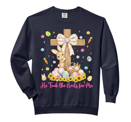 He Took The Nails For Me Christian Easter Cross Bunny