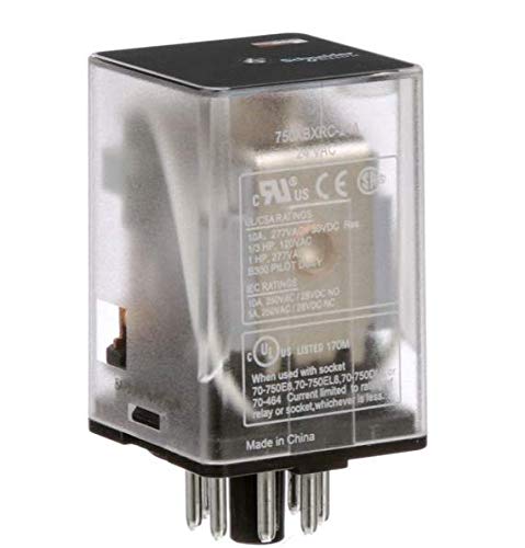 750XBXRC-24A - Power Relay, DPDT, 24 VAC, 10 A, 750 Series, Socket (Pack of 2) (750XBXRC-24A)