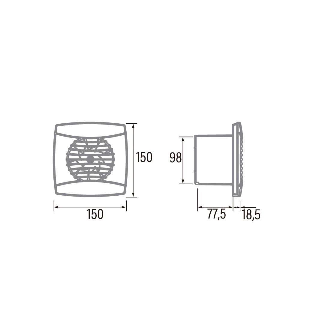 Cata UC-10 Timer Extractor de Baño, Negro