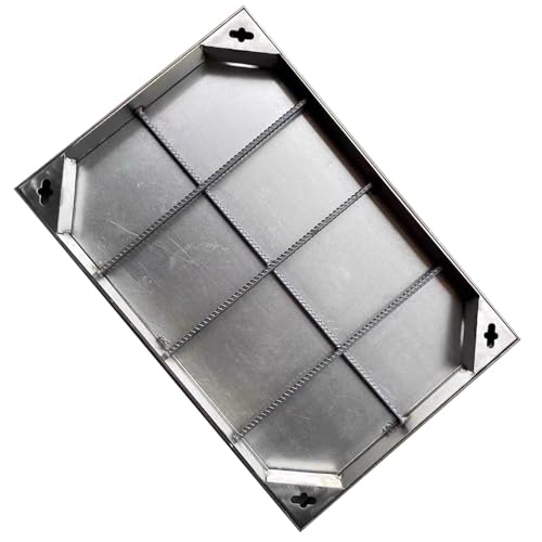 Couvercle de regard encastré luxe inox argent 40x50cm