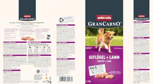 animonda GranCarno Adult Hundetrockenfutter Geflügel + Lamm (1 x 12 kg)