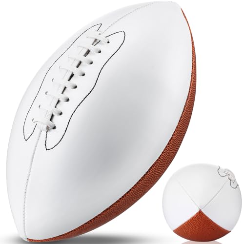 Halloscume 11.02in Blank Autograph Football Size 9 White Football with