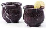 Radicaln Marble Shot Glasses 2' inches Red handmade Drinking Glasses Set of 2 For Home Decor, Ideal Vodka, Whiskey and Tequila Glass For Home Bar