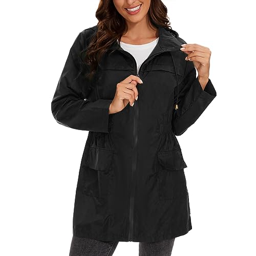 Century Star Packable Rain Jackets Waterproof Womens Rain Coats with Hood Lightweight Windbreaker Jacket3