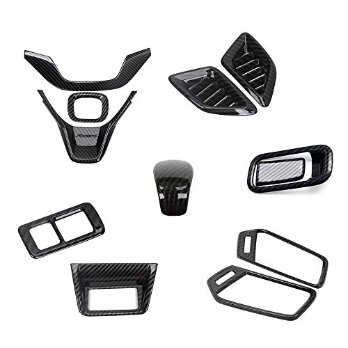 BOYUER 12PCS Carbon Fiber Style ACCORD Interior Full Accessories Center Console Gear Box Cover Trim Steering Wheel Trims Decoration Stickers for 10th Gen Honda Accord 2022 2021 2020 2019 2018(BLACK)