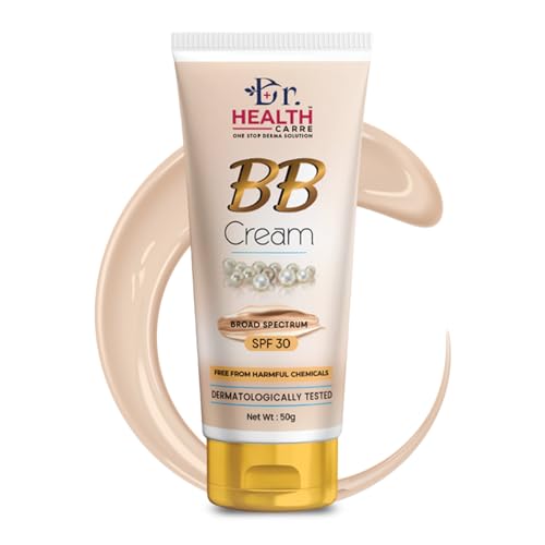 Image of Dr Health Carre BB Cream SPF 30, Natural Shade, Paraben-Free, Lightweight Foundation with Instant Spot Coverage, Evens Skin Tone, Natural Glow Finish, 50g (Pack of 1)
