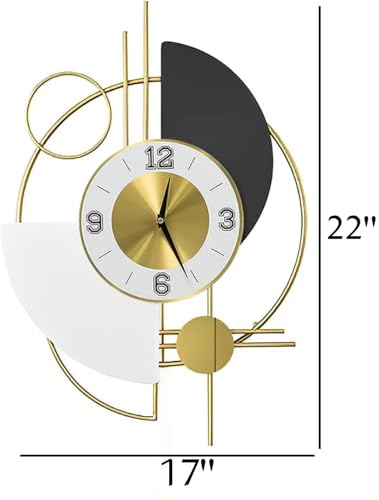 Image of Craft2lance 22-Inch Large Wall Clock | Modern Decorative Art Sculpture for Home & Office | Stylish Metal Wall Clock for Living Room, Bedroom, Restaurant & Cafe | Elegant Wall Decor Timepiece (55 cm)