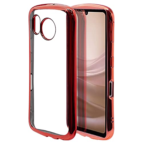 ラスタバナナ ケース カバー AQUOS sense7 SH-53C SHG10 専用 ソフトケース TPU 耐衝撃吸収 強い 頑丈 クリア 透明 2.7mm メタルフレーム CURVE レッド アクオス センス7 スマホケース 7370AQOS7TP