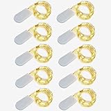 🌟 【Niedriger Batterieverbrauch】 Die LED-Lichterette wird batteriebetrieben. Jedes Gehäuse enthält zwei CR2023 Knopfbatterien. Die verwendete LED-Technik ist gewohnt effizient und hält den Energieverbrauch extrem gering. Energiesparende LED-Birnen, halten von der Überhitzung nach vielen Stunden des Verbrauches.