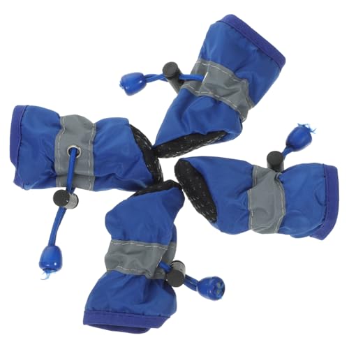 UTHCLO 4 Piezas Botas Impermeables para Perros Patucos para Perros Pequeños Cachorro Botines Patucos Cachorros Botas Azul