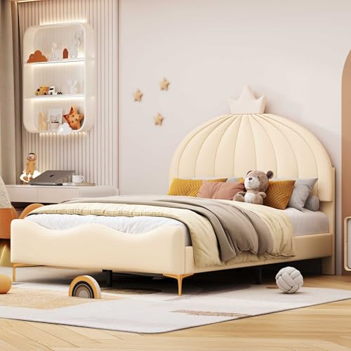 NIUAWASA Cama infantil tapizada cabecero