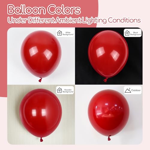 Image of Dark Red Balloons 12 inch, Red Latex Party Balloons | Bridal Shower, Wedding, Birthday Party Decorations