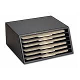 Dacasso Black Leather 6-Tray File Sorter