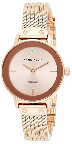 Anne Klein Women's AK/3220 Diamond-Accented Chain Bracelet Watch