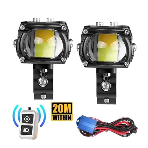 Luz antiniebla adicional con interruptor inalámbrico y efecto Blue Devil Eye para moto 2