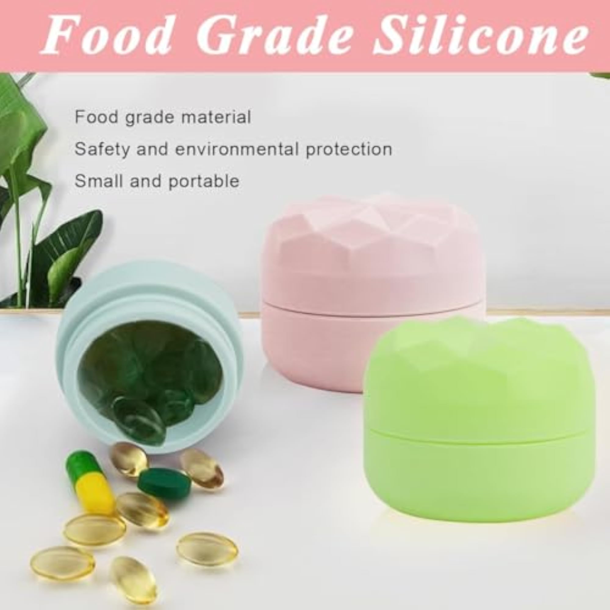 3pcs Silicone Travel Cream Jars, 20ml Leakproof Containers