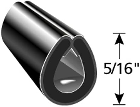 TRIM-LOK Edge Guard, Fits 1/8-Inch Edge, 25-Foot Length, Quick and Flexible Edge Cover, Pre-Glued for Easy Installation, Black Finish, Flexible PVC, Plywood, Glass, and Sheet Metal Edge Protector