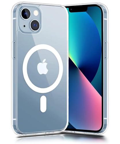 Image of WOW IMAGINE Ultra-Hybrid Back Case Cover for iPhone 13 | Compatible with MagSafe | Drop and Camera Protection | Clear Crystal Back | Shock Proof Mobile Back Case for iPhone 13 (PC+TPU, Transparent)