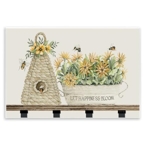 Beehive Daisy Floral, 10 x 15 Inch Mounted Print on Wall Plaque