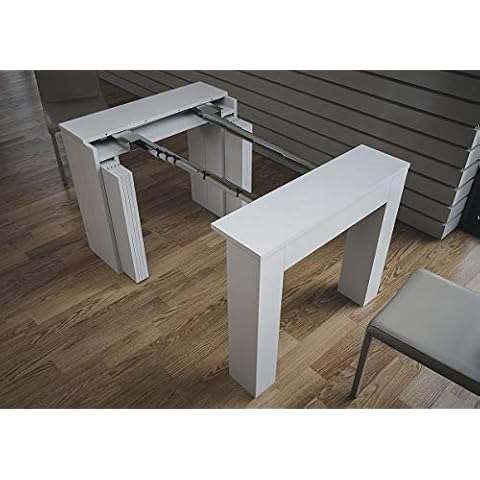 Itamoby Extra 90 cm Consola Extensible, Blanco Fresno Cover