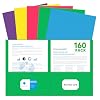 PANDRI Two Pocket Folders, Paper Folders with Pockets, 160 Pack, 5 Colors
