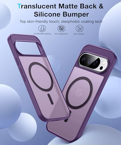 Image of [NO.1 Magnetic for Google Pixel 10 Pro XL Case with MagSafe [Military Shockproof][Translucent Matte][Anti-Fingerprint] Soft Silicone Bumper for Google Pixel 10 Pro XL Phone Case Slim, Purple