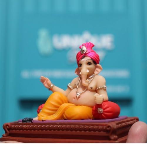 Image of Kshirsagar Lord Ganesha Idol for Car Dashboard | 4 Inch Lord Ganesha Statue | Ganpati Bappa Murti for Car, Home & Office Decor | Divine Blessing & Good Luck Decorative Idol