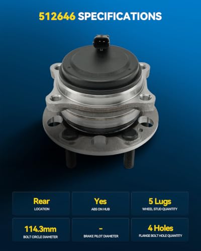 Image of PHILTOP 512646 x2 FWD Rear Wheel Bearing Hub Assembly for Santa Fe