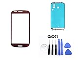 Jeu d'outils inclus Inobit Datensysteme Vitre frontale d\'écran tactile à cadre rouge Pour Samsung Galaxy S3 i9300 i9305 Avec colle et outils