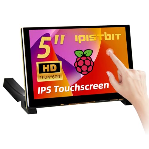 Image of 5 Inch HDMI Monitor 1024x600 LCD Touch Screen Display Mini Small Monitor for Raspberry Pi 5 /4 /3 /2 /B /B+, BB Black, Win 11 /10 /8 /7