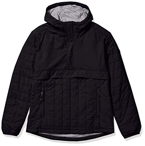 Cutter & Buck Men's Lightweight Primaloft Fill Rainier Half Zip Popover Jacket, Black, M