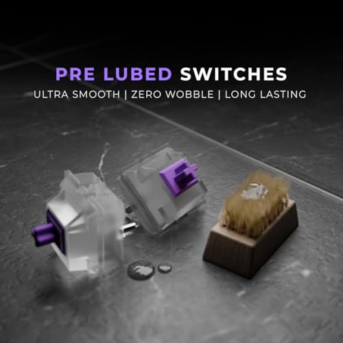 Image of Kreo Swarm 75% Wireless Mechanical Keyboard with Pre-lubed Switches, 5-pin Hot Swap PCB and 5 Layers Sound Absorption (All Black, GTMX Sense Switches)