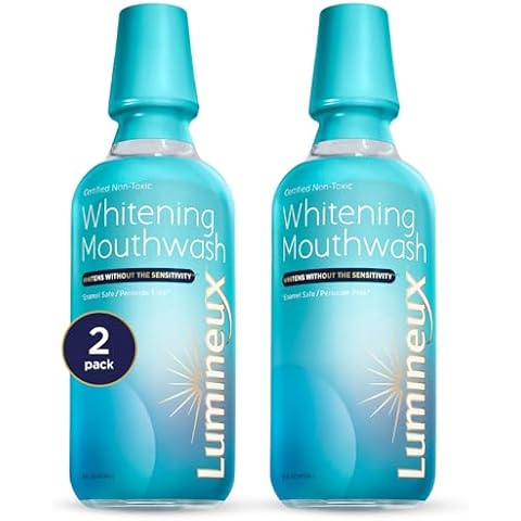 Lumineux Teeth Whitening Mouthwash, 16 Oz. 2 Pack - Peroxide Free - Enamel Safe - Whitening Without The Sensitivity - NO Alcohol, Fluoride & SLS Free Cover