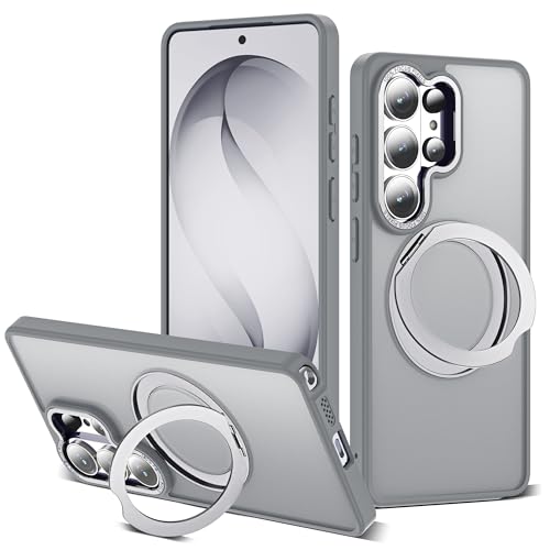 Image of for Samsung Galaxy S26 Ultra Case with 360Rotatable Magnetic Ring Stand Compatible with Mag-Safe Military Protection Matte Translucent Phone Case for Galaxy S26 Ultra 6.9 inch,Gray