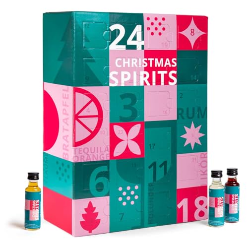 Spirituosen & Likör Adventskalender 2026 Christmas Spirits Spezialitäten | 24 Likör, Obstbrand, Edelbrände, Rum | 24 x 20ml Tasting Probier Set
