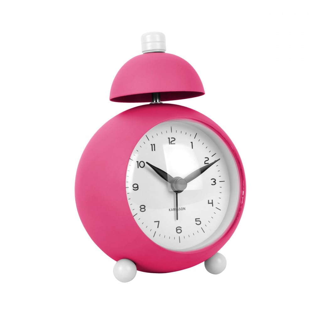 Karlsson Pink Alarm Clock Chaplin Iron Matt Bright