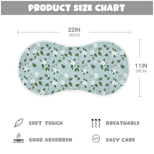 Small Flowers Cotton Baby Muslin Burp Cloths Easy Care Milk Spit Up Cloth for boy and Girl Set of 2, 22x11in4