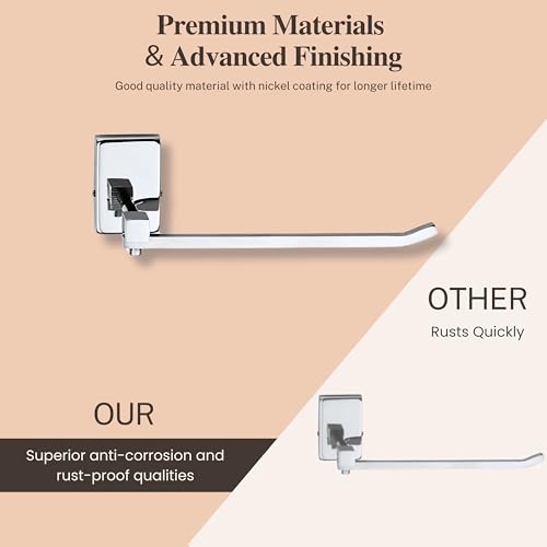 Image of GLOXY Premium Stainless Steel Elite Towel Ring Holder with Chrome Finish - Wall Mounted Napkin Hanger for Bathroom - Towel Hanger for Wash Basin & Kitchen - Bathroom Accessories