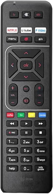 7 SEVEN® Compatible With Airtel Dth Remote Replacement Of Xstream Set Top Box Non Voice Command With Hot Keys Feature - Universal Remote Control For Any Model Of Airtel Setup Device, Black