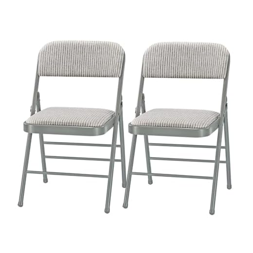 Amazing for less Pack of 2 (Fabric/Vinyl) Steel Frame Metal Foam Padded Folding Chairs (Black, Gray, White) (2-Pack - Fabric White)