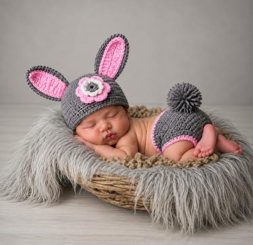 Image of BabyMoon ( SET OF 2 Baby Rabbit Designer Crochet Clothing /Best Costume /Photography Props /Best