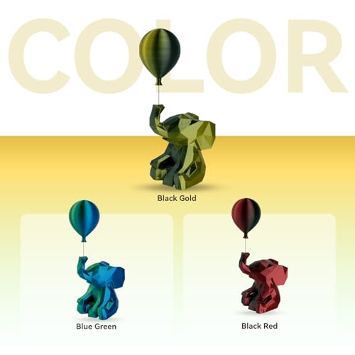 Chitu Systems Conjure Silk PLA Filamento per stampante 3D, 1,75 mm filamento a doppio colore, seta nero oro + nero rosso Filamento per stampa 3D 2KG/4,4lb (Y-Silk PLA-Nero Oro+Nero Rosso-2kg)