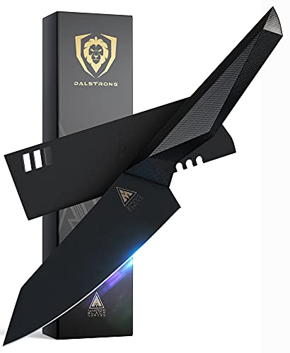 DALSTRONG Chef Knife - 6" - Shadow Black Series - Black Titanium Nitride Coated - High Carbon - 7CR17MOV-X Vacuum Treated Steel - Sheath - NSF Certified